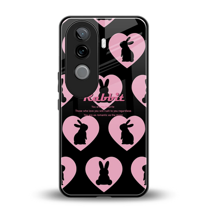 Bunny Love back phone cover | glass case for vivo v40e