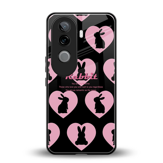 Bunny Love back phone cover | glass case for vivo v40e