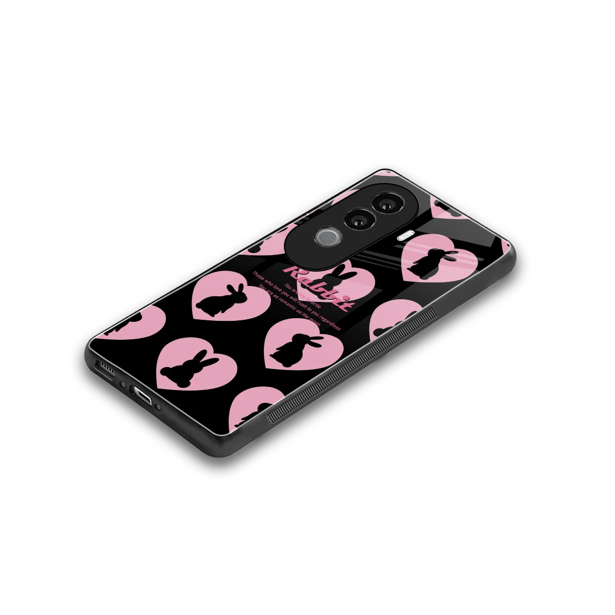 Bunny Love stylish phone case for vivo v40e | glossy glass and slim fit