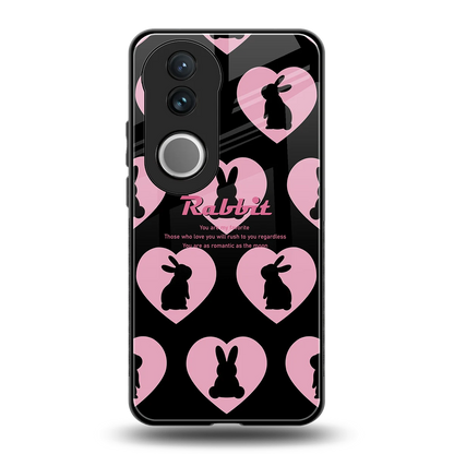 Bunny Love back phone cover | glass case for vivo v50