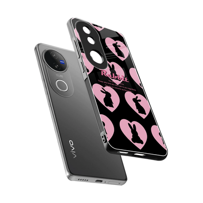 Bunny Love sleek vivo v50 cover with tempered glass back and TPU edges