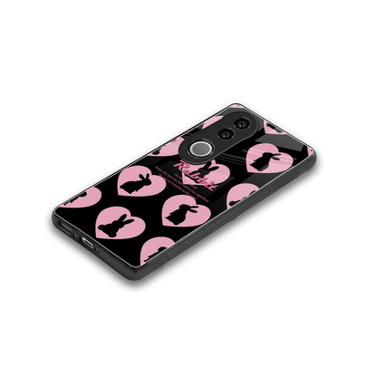 Bunny Love stylish phone case for vivo v50 | glossy glass and slim fit