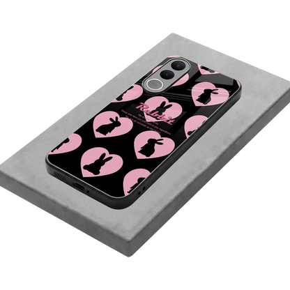 Bunny Love stylish phone case for vivo v70 fe | glossy glass and slim fit