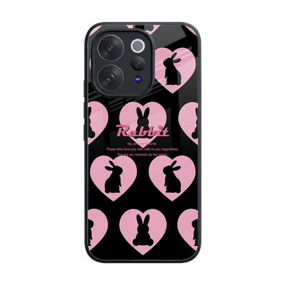 Bunny Love back phone cover | glass case for vivo v70