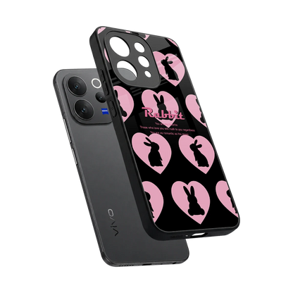 Bunny Love sleek vivo v70 cover with tempered glass back and TPU edges
