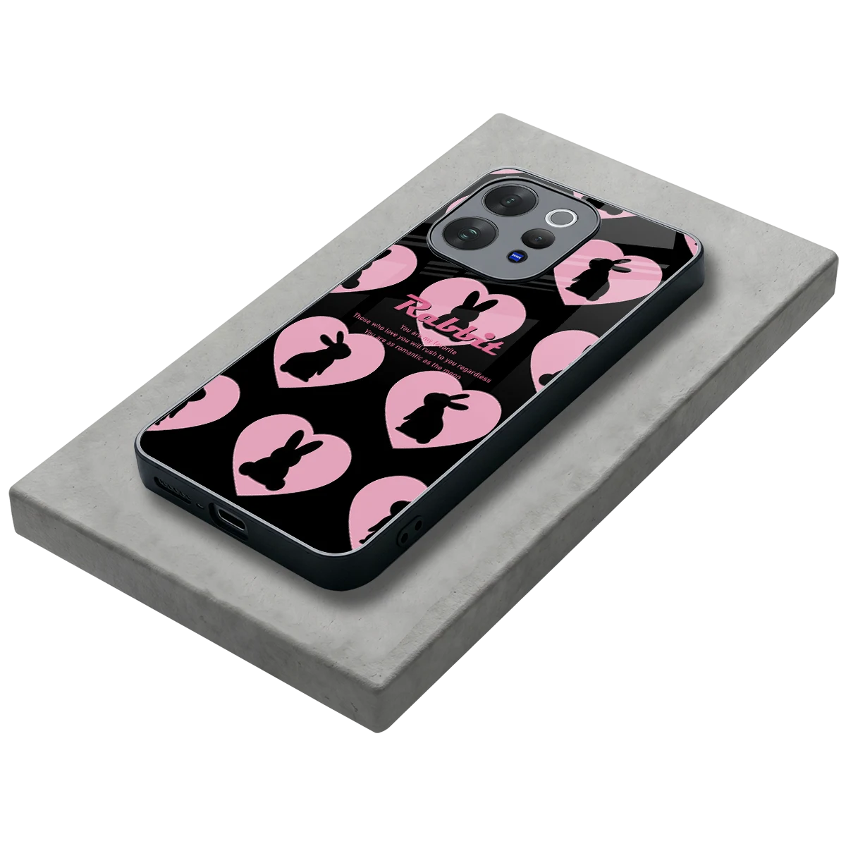 Bunny Love stylish phone case for vivo v70 elite | glossy glass and slim fit