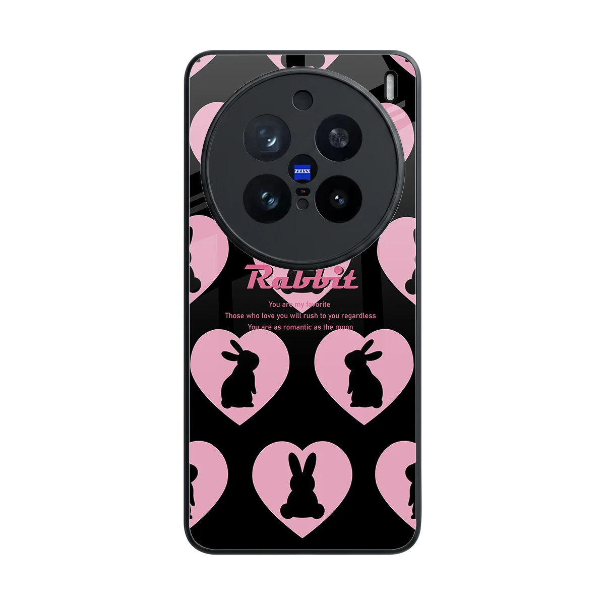 Bunny Love back phone cover | glass case for vivo x200 pro