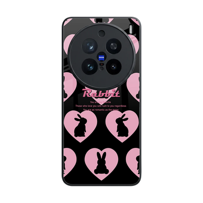 Bunny Love back phone cover | glass case for vivo x200 pro