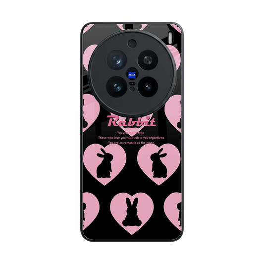 Bunny Love back phone cover | glass case for vivo x200 pro
