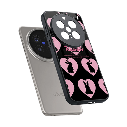 Bunny Love sleek vivo x200 pro cover with tempered glass back and TPU edges