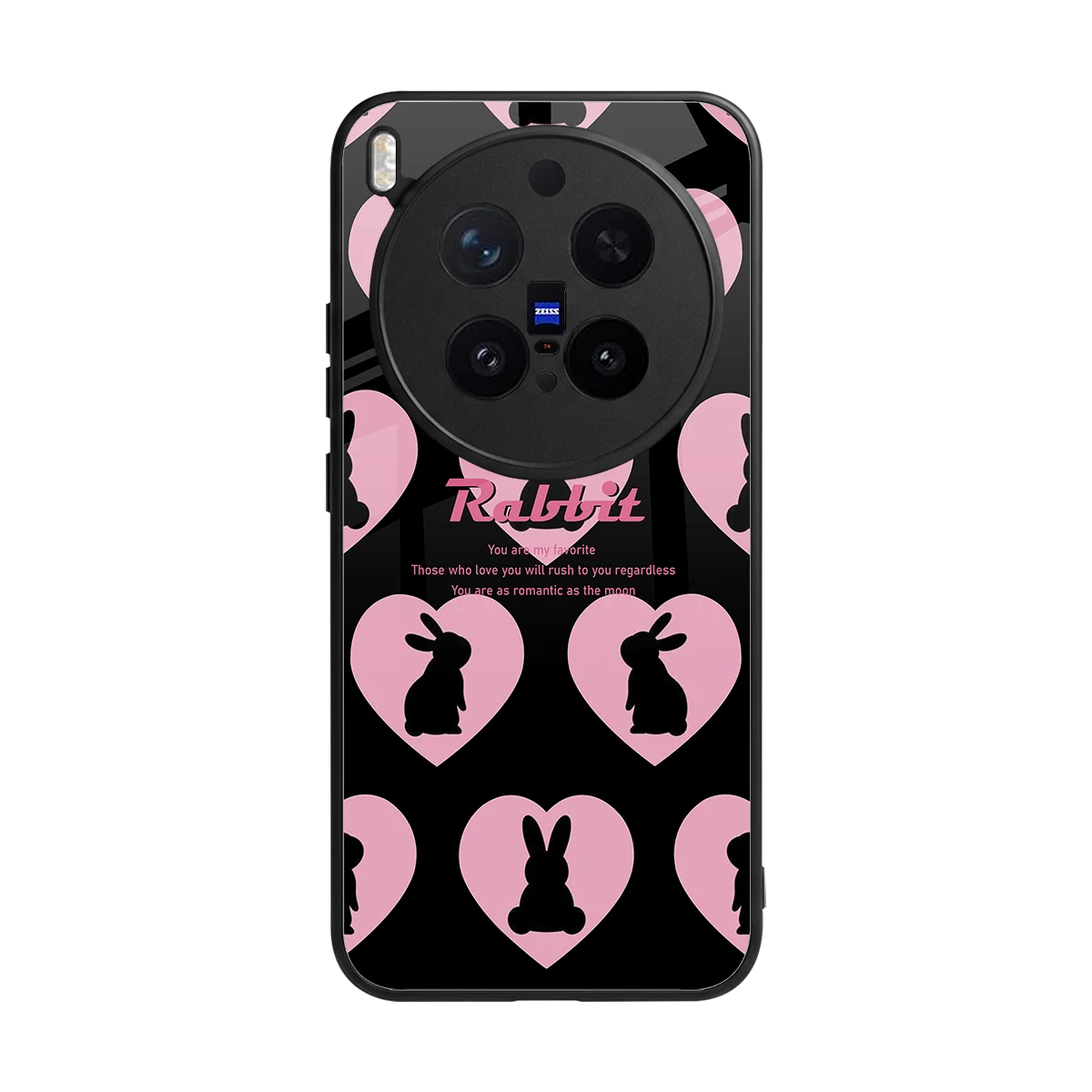 Bunny Love back phone cover | glass case for vivo x300 pro