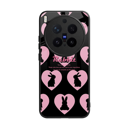 Bunny Love back phone cover | glass case for vivo x300 pro