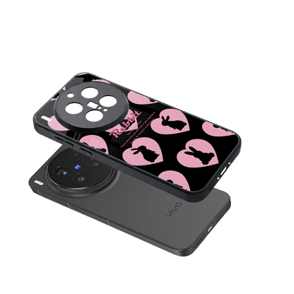 Bunny Love sleek vivo x300 pro cover with tempered glass back and TPU edges