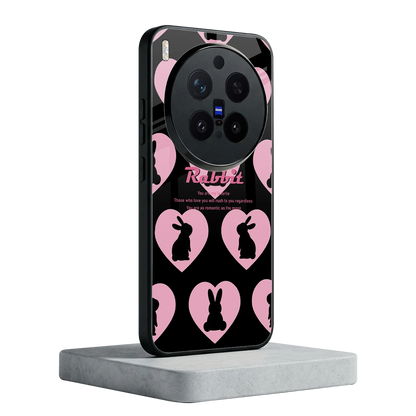 Bunny Love vivo x300 pro mobile cover | shockproof glass phone case