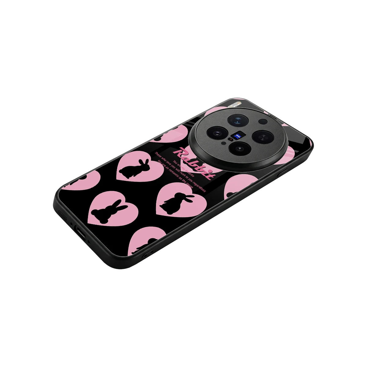 Bunny Love stylish phone case for vivo x300 pro | glossy glass and slim fit