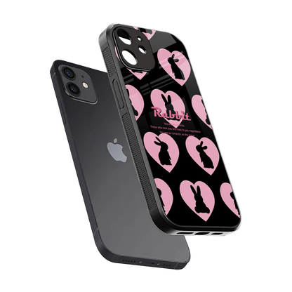 Bunny Love sleek iphone 11 cover with tempered glass back and TPU edges