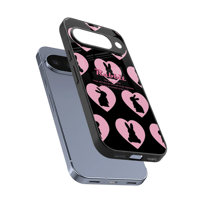 Bunny Love sleek google pixel 10 cover with tempered glass back and TPU edges