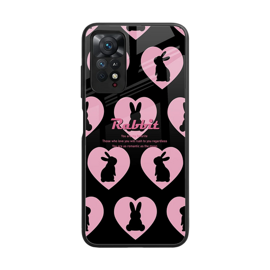 Bunny Love back phone cover | glass case for redmi note 11 pro