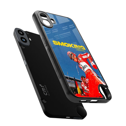 Burnout Mode sleek cmf nothing phone 1 cover with tempered glass back and TPU edges