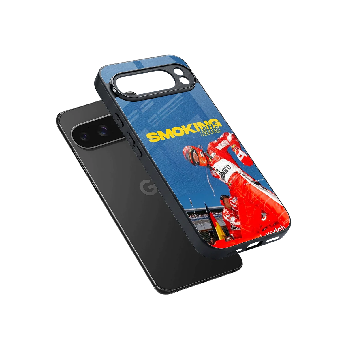 Burnout Mode sleek google pixel 10 pro xl cover with tempered glass back and TPU edges