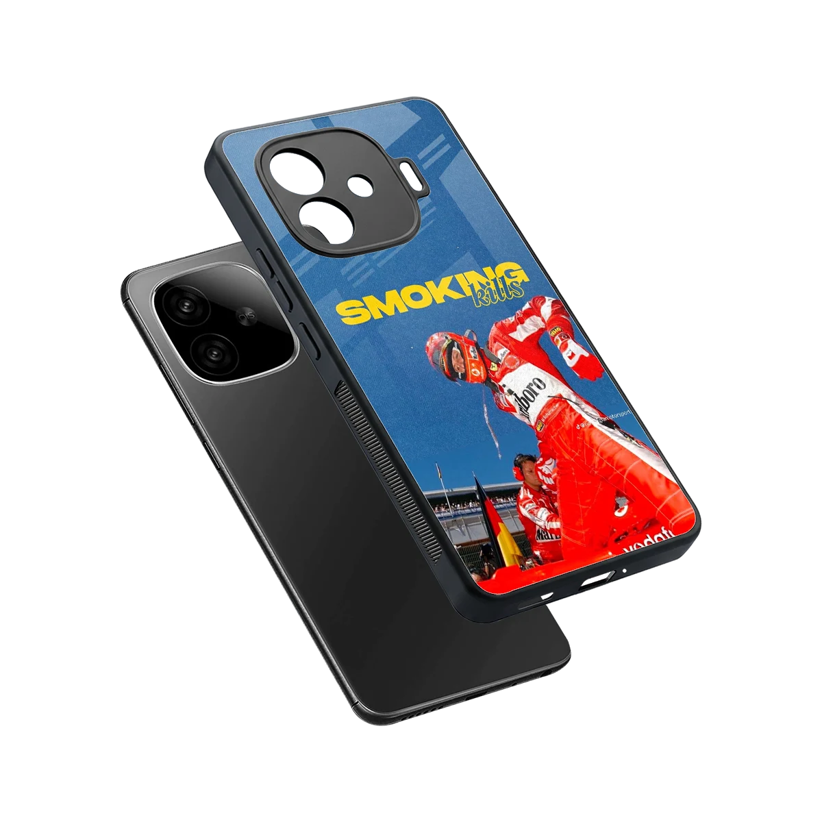 Burnout Mode sleek iqoo neo 10r 5g cover with tempered glass back and TPU edges