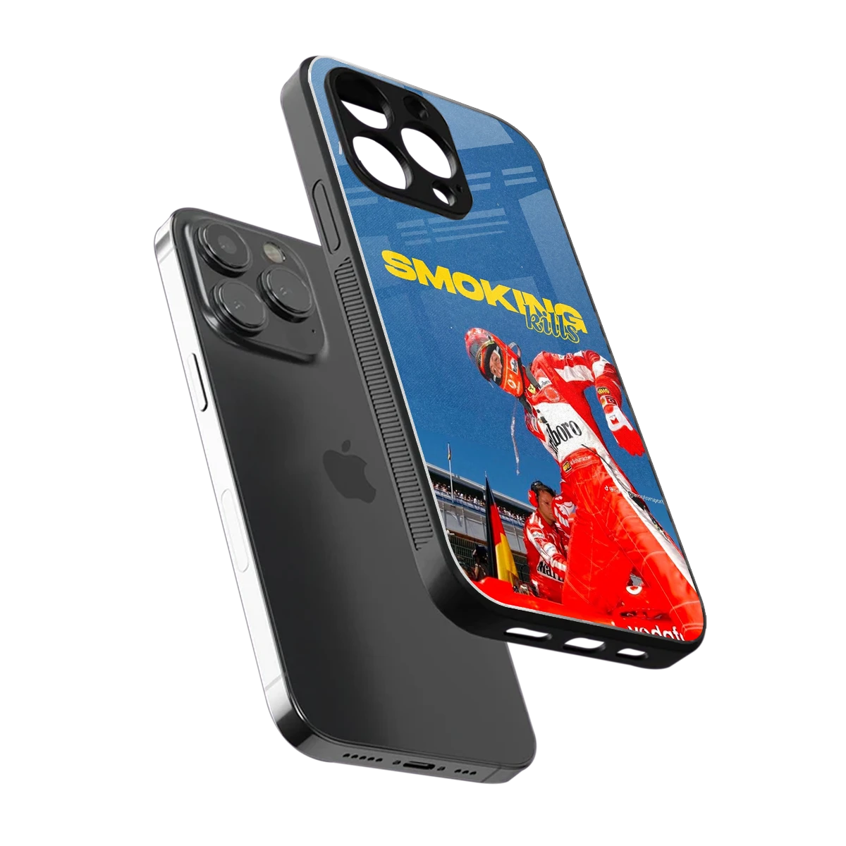Burnout Mode sleek iphone 13 pro cover with tempered glass back and TPU edges