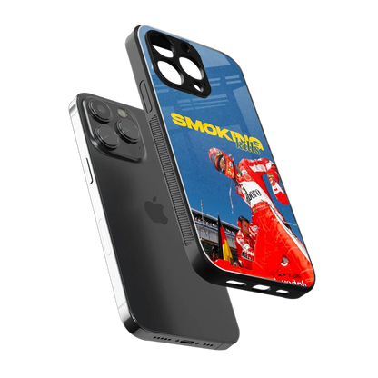 Burnout Mode sleek iphone 15 pro max cover with tempered glass back and TPU edges