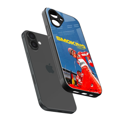 Burnout Mode sleek iPhone 16 cover with tempered glass back and TPU edges