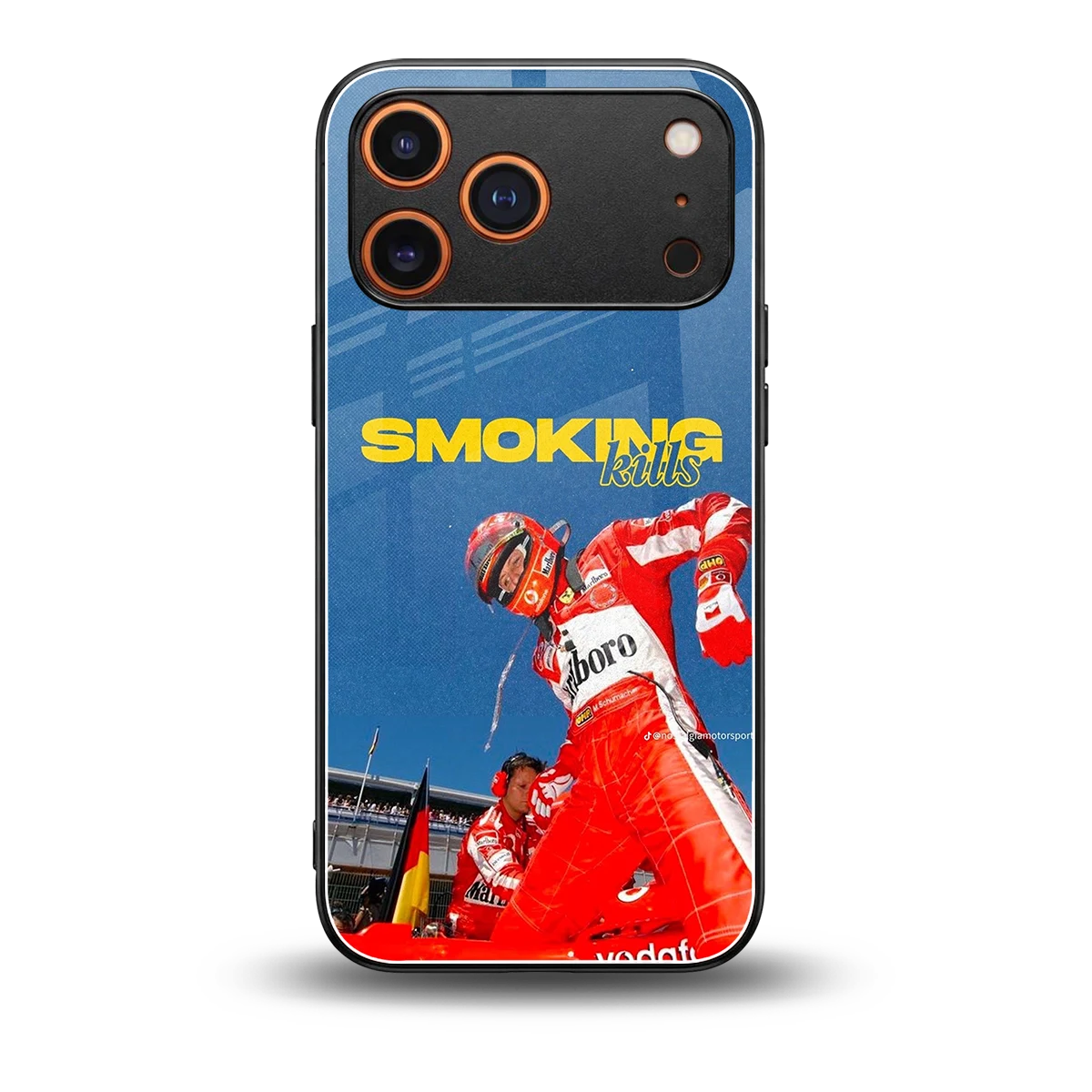 Burnout Mode back phone cover | glass case for iphone 17 pro max