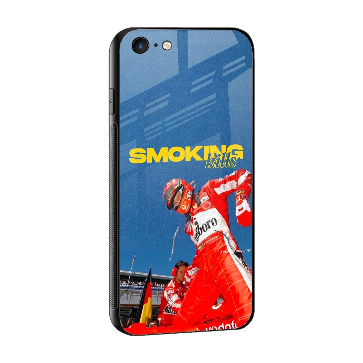 Burnout Mode sleek iphone 6 cover with tempered glass back and TPU edges
