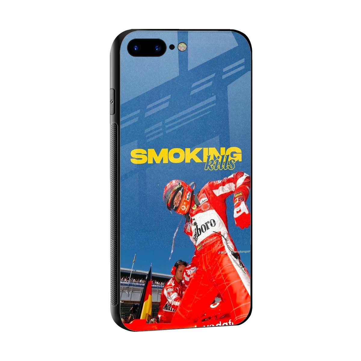 Burnout Mode sleek iphone 8 plus cover with tempered glass back and TPU edges
