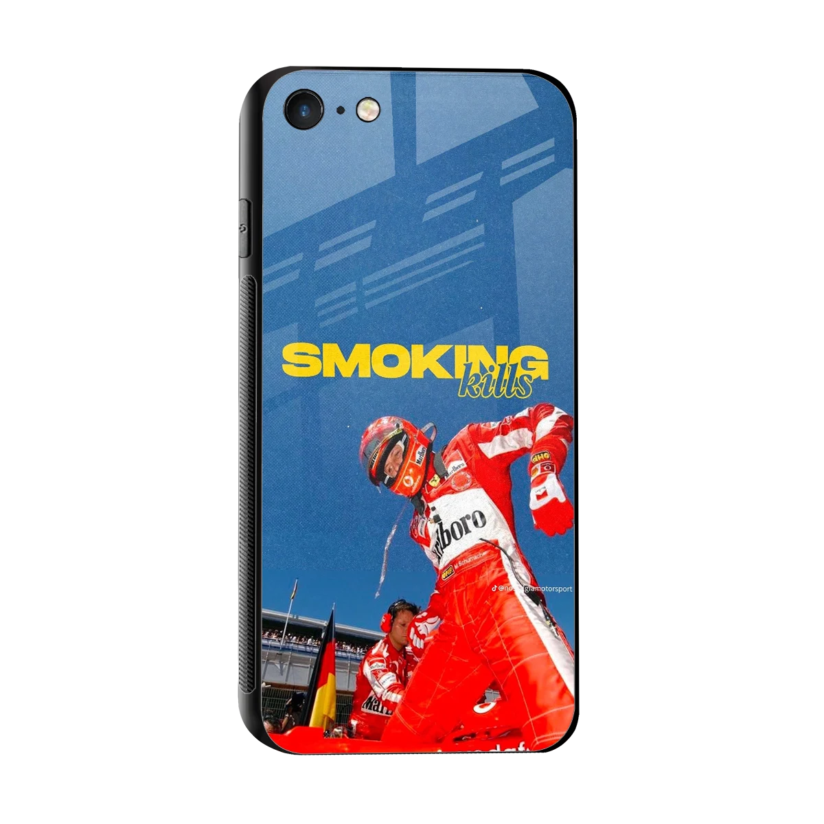 Burnout Mode sleek iphone 7 cover with tempered glass back and TPU edges