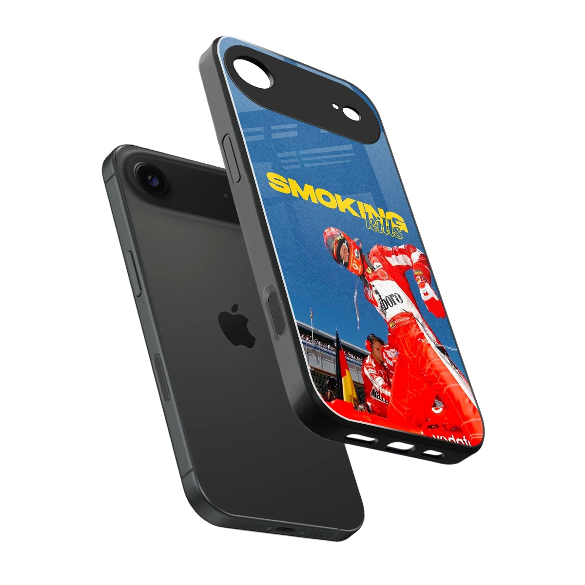 Burnout Mode sleek iphone air cover with tempered glass back and TPU edges
