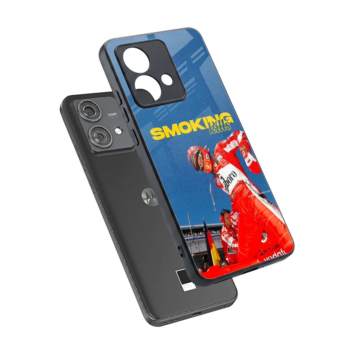 Burnout Mode sleek motorola edge 40 neo 5g cover with tempered glass back and TPU edges