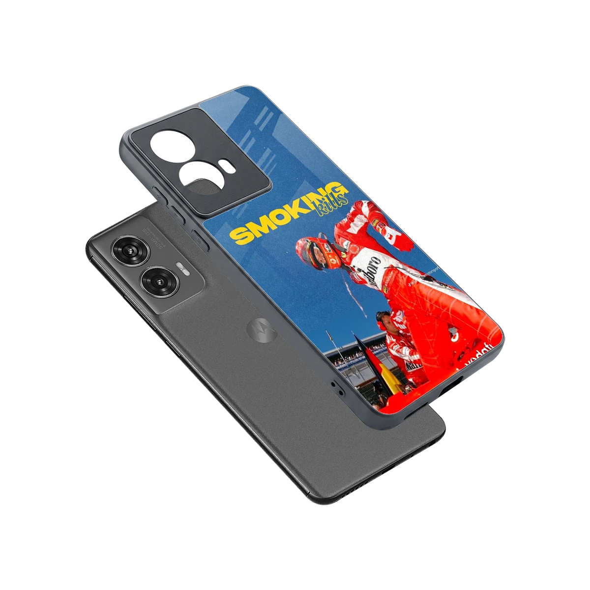 Burnout Mode sleek motorola edge 50 fusion cover with tempered glass back and TPU edges