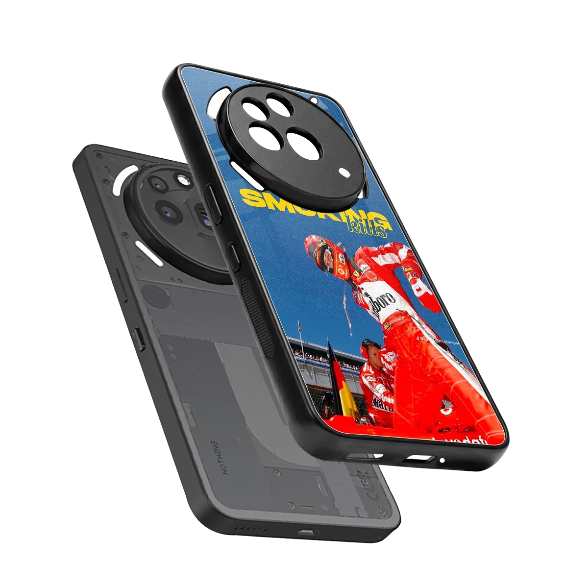 Burnout Mode sleek nothing phone 3a pro cover with tempered glass back and TPU edges