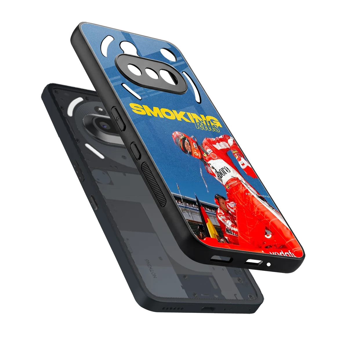 Burnout Mode sleek nothing phone 3a cover with tempered glass back and TPU edges
