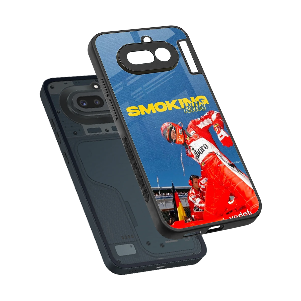 Burnout Mode sleek nothing phone 4a cover with tempered glass back and TPU edges