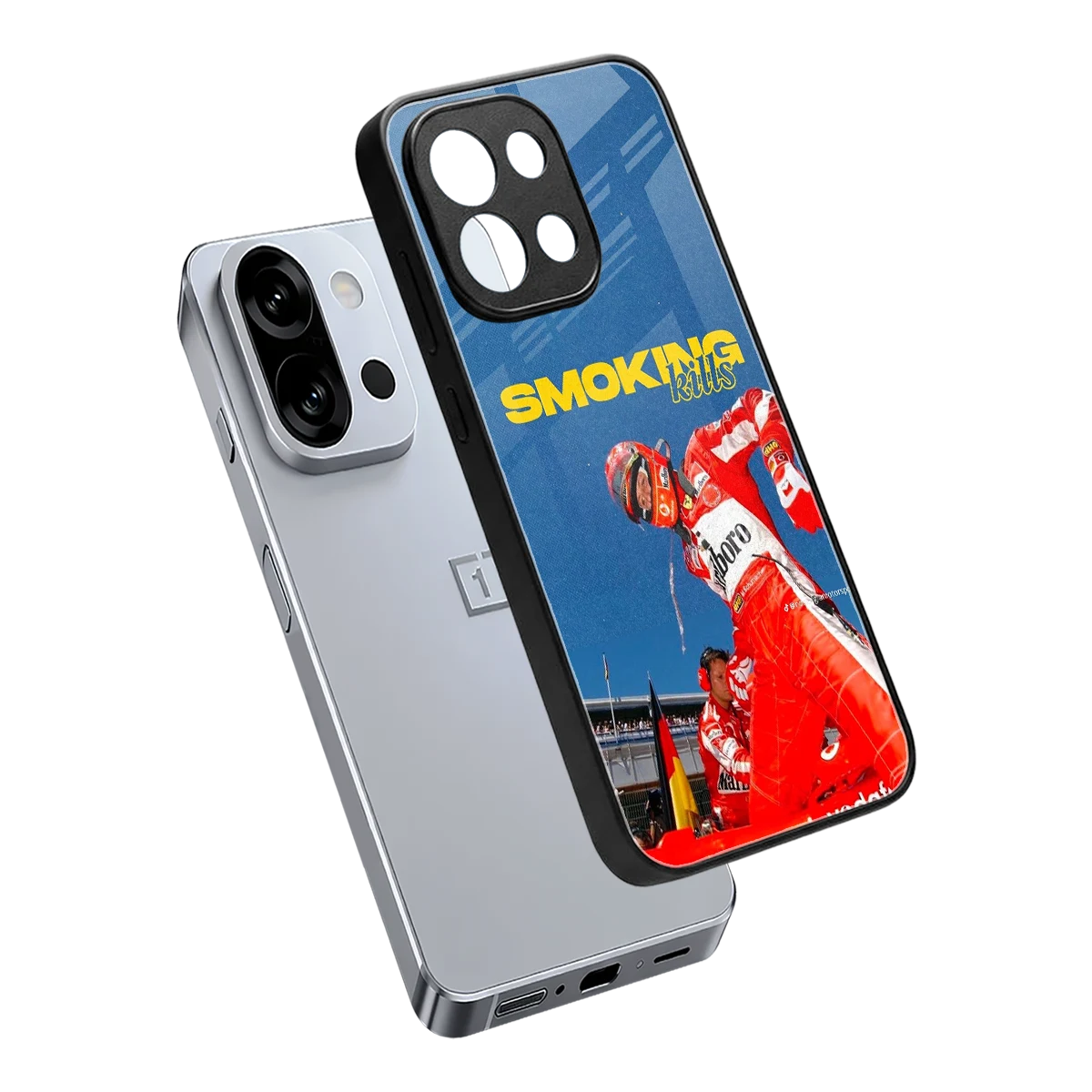 Burnout Mode sleek oneplus 13s cover with tempered glass back and TPU edges