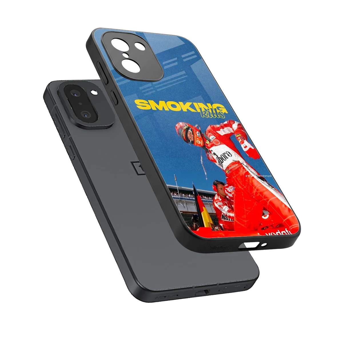 Burnout Mode sleek oneplus 15r cover with tempered glass back and TPU edges