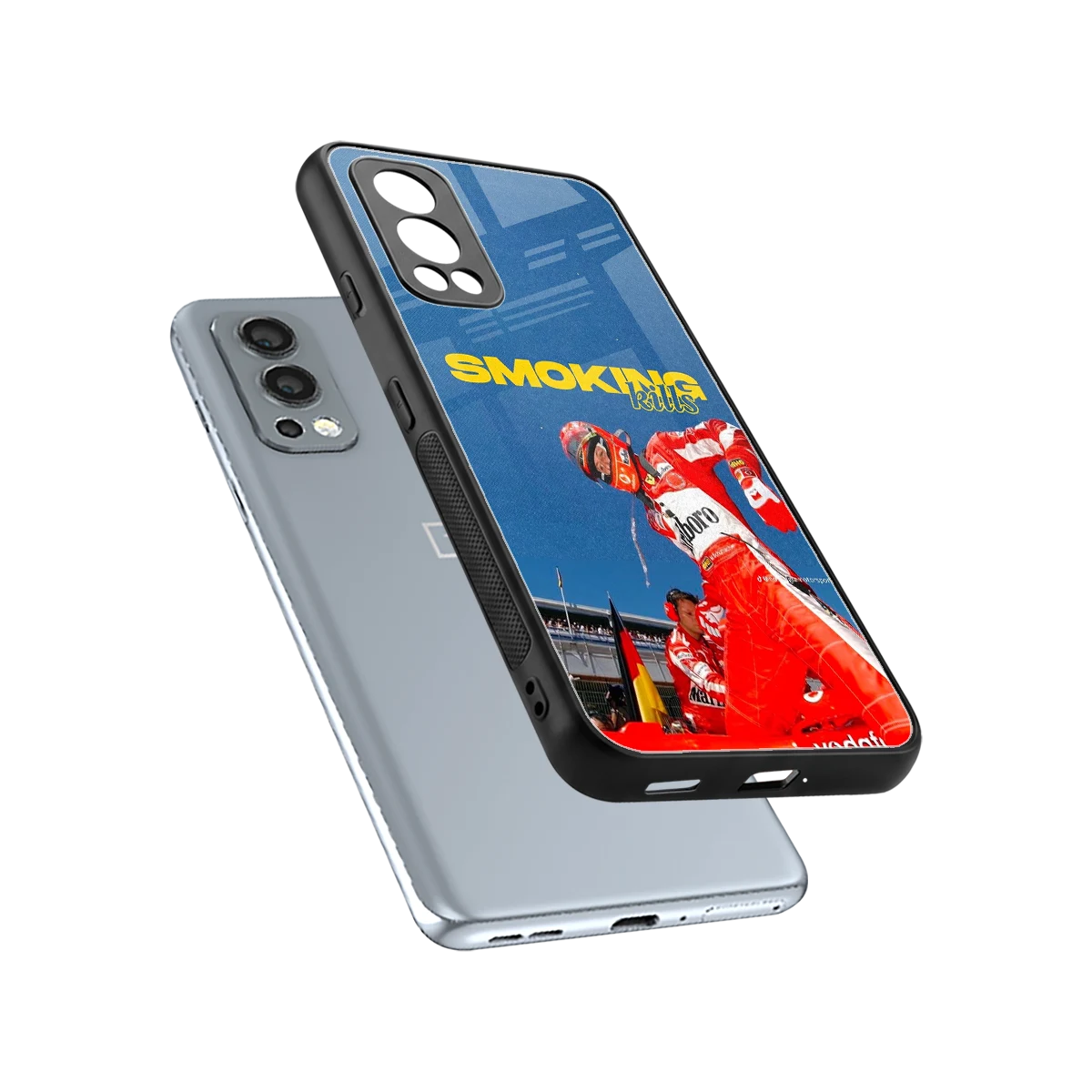 Burnout Mode sleek oneplus nord 2 cover with tempered glass back and TPU edges