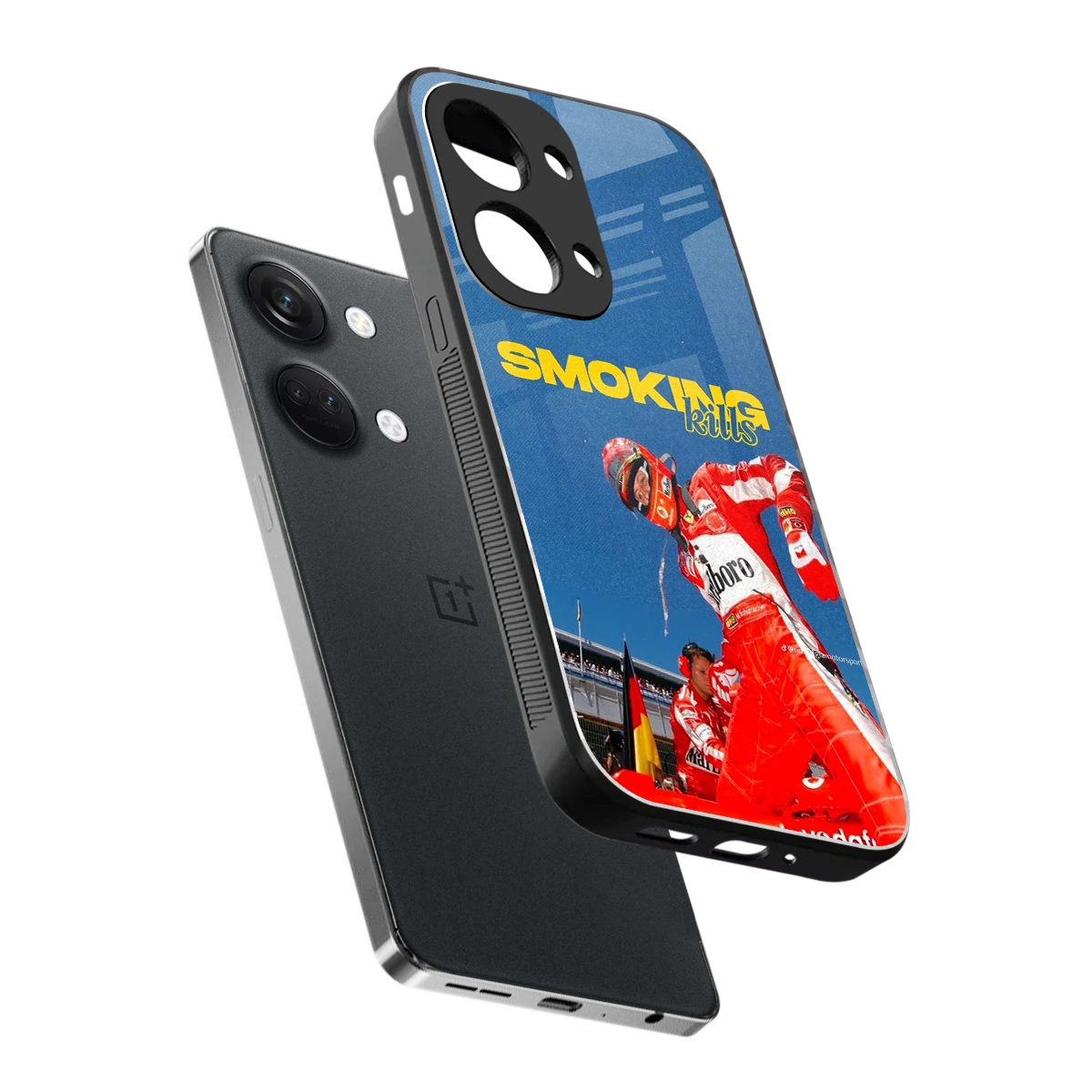 Burnout Mode sleek oneplus nord 3 cover with tempered glass back and TPU edges