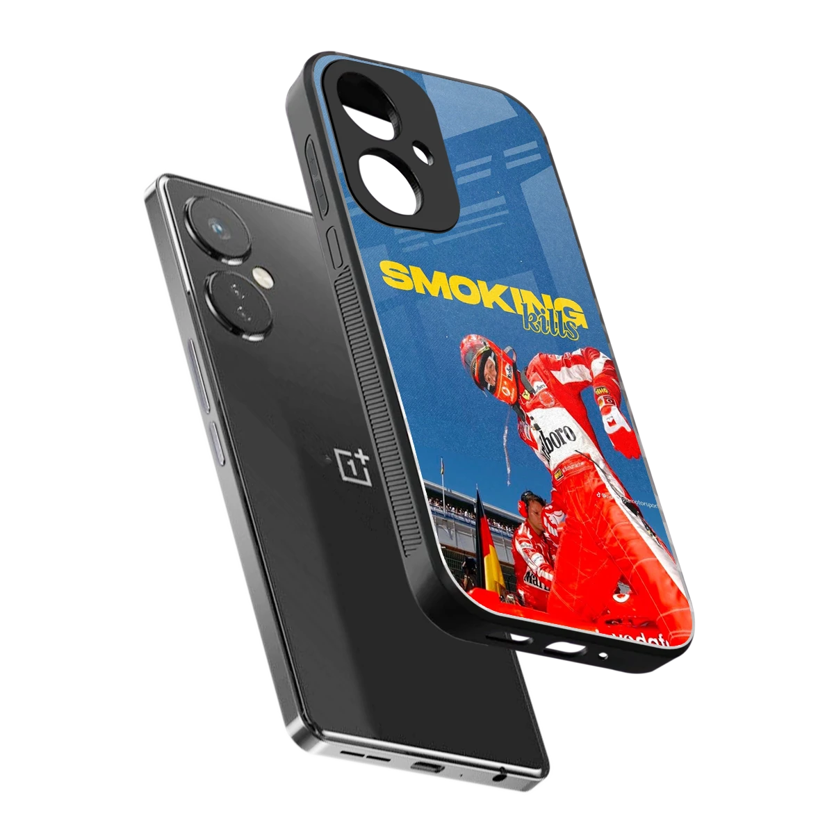 Burnout Mode sleek oneplus nord ce 3 cover with tempered glass back and TPU edges