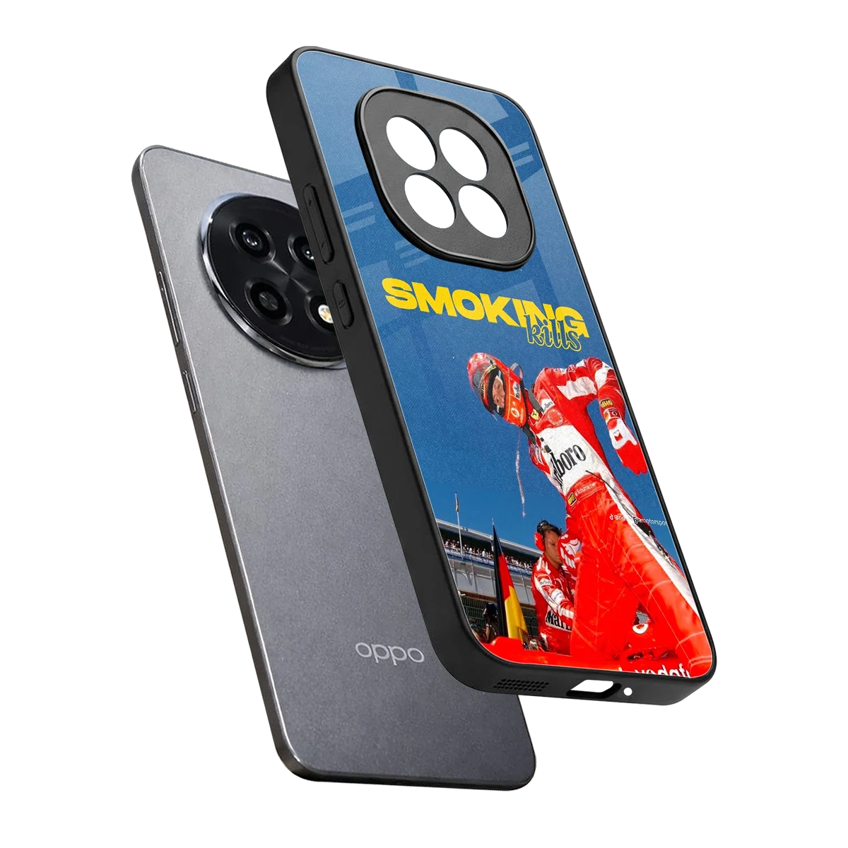 Burnout Mode sleek oppo f29 pro 5g cover with tempered glass back and TPU edges