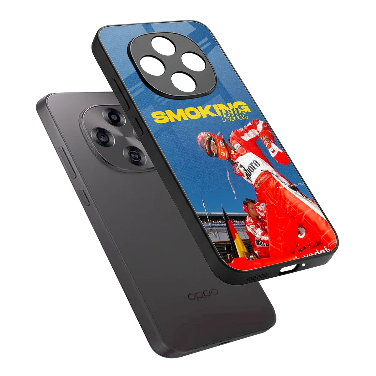 Burnout Mode sleek oppo f31 pro 5g cover with tempered glass back and TPU edges