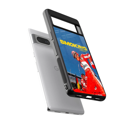 Burnout Mode sleek google pixel 7 cover with tempered glass back and TPU edges