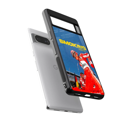 Burnout Mode sleek google pixel 8 cover with tempered glass back and TPU edges