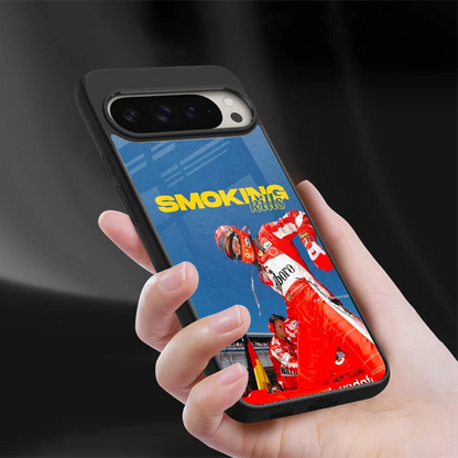 Burnout Mode sleek google pixel 9 pro xl cover with tempered glass back and TPU edges