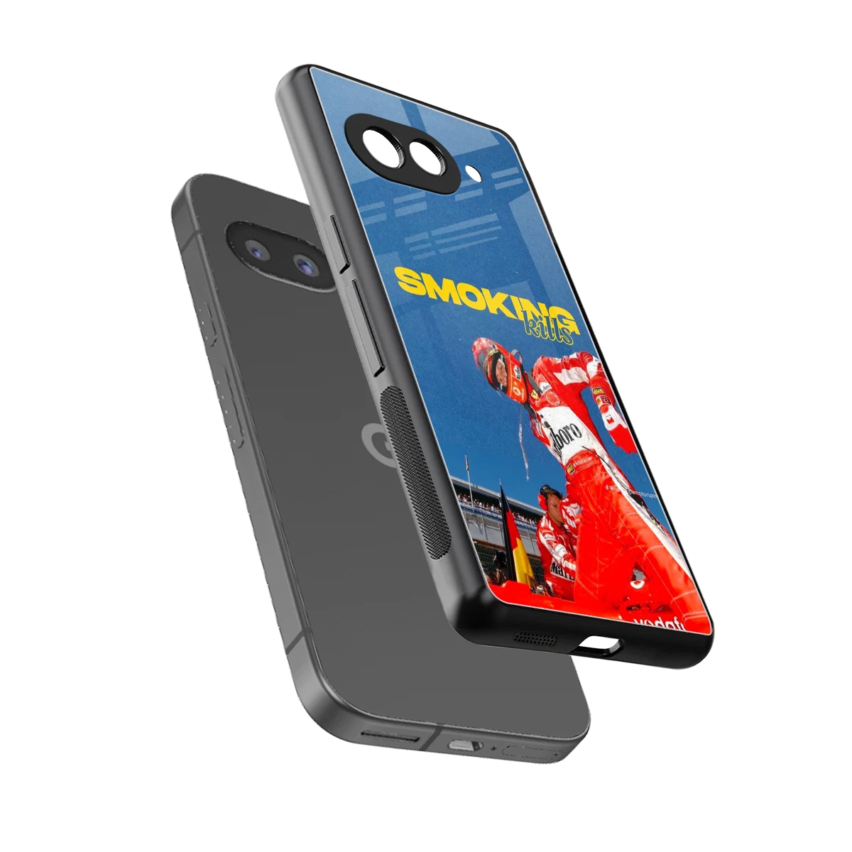 Burnout Mode sleek google pixel 10a cover with tempered glass back and TPU edges