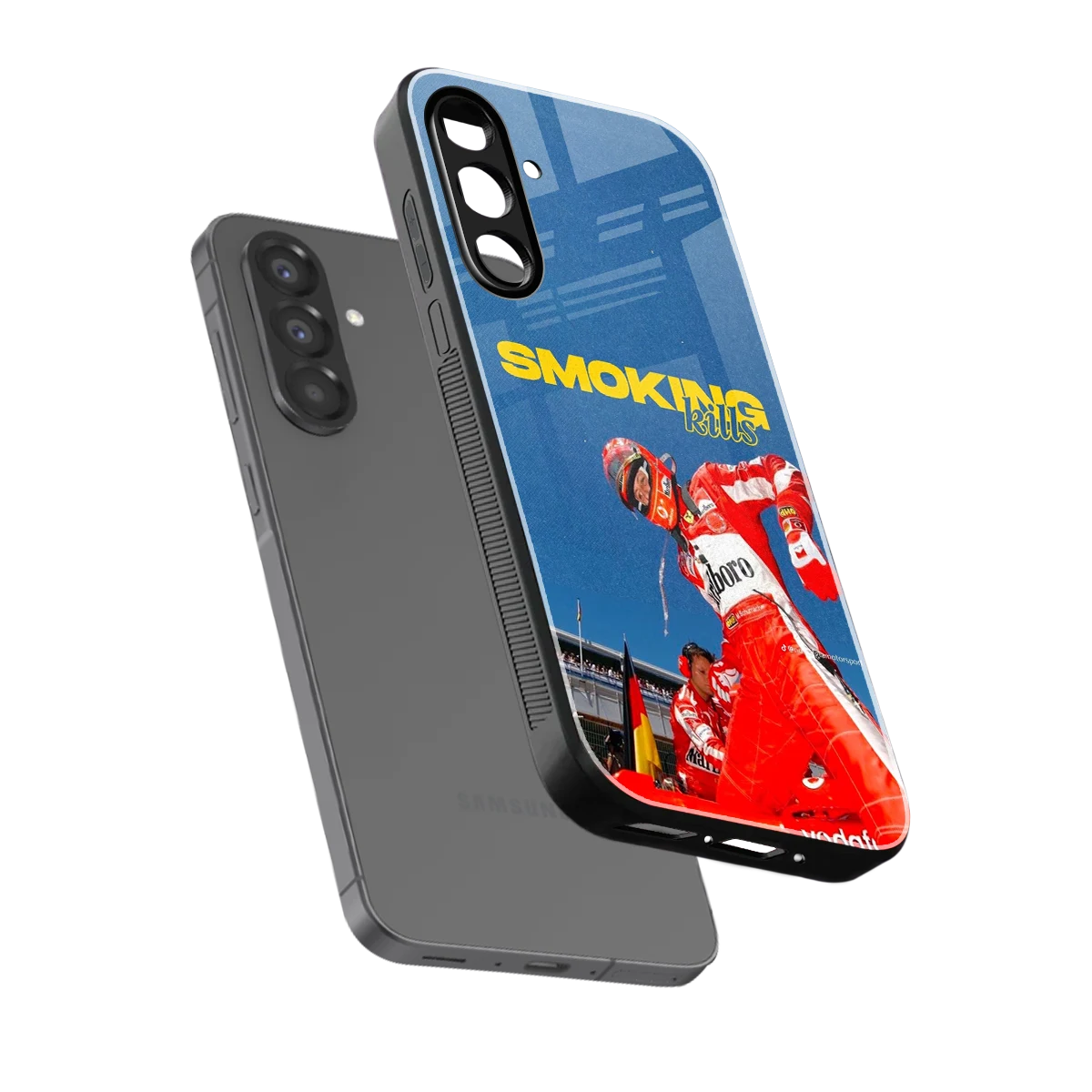 Burnout Mode sleek samsung galaxy a17 5g cover with tempered glass back and TPU edges